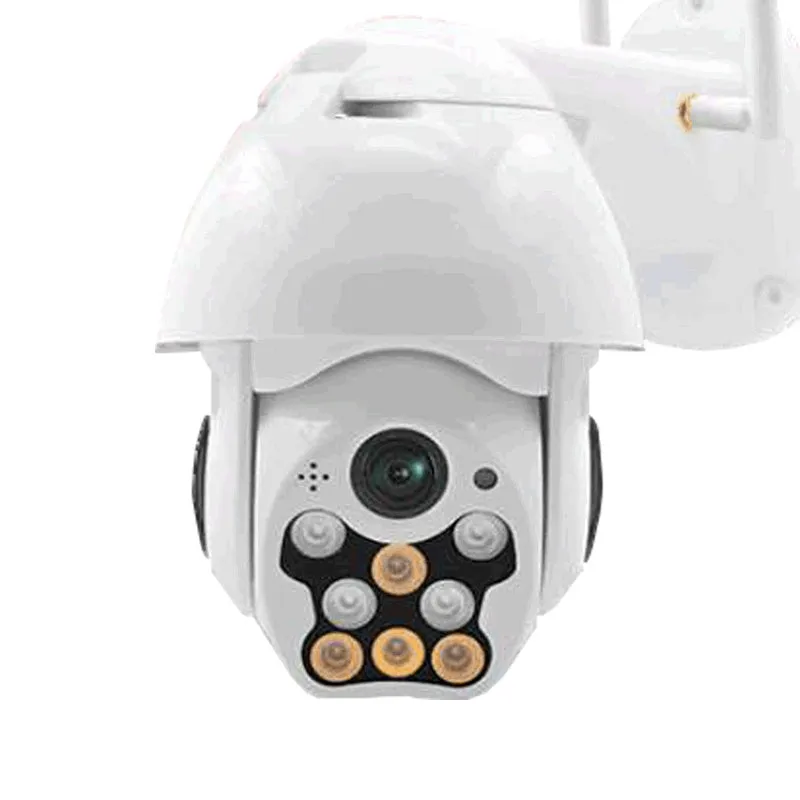 1080P wireless dome camera with 360-degree PTZ, infrared night vision, and motion detection for outdoor surveillance