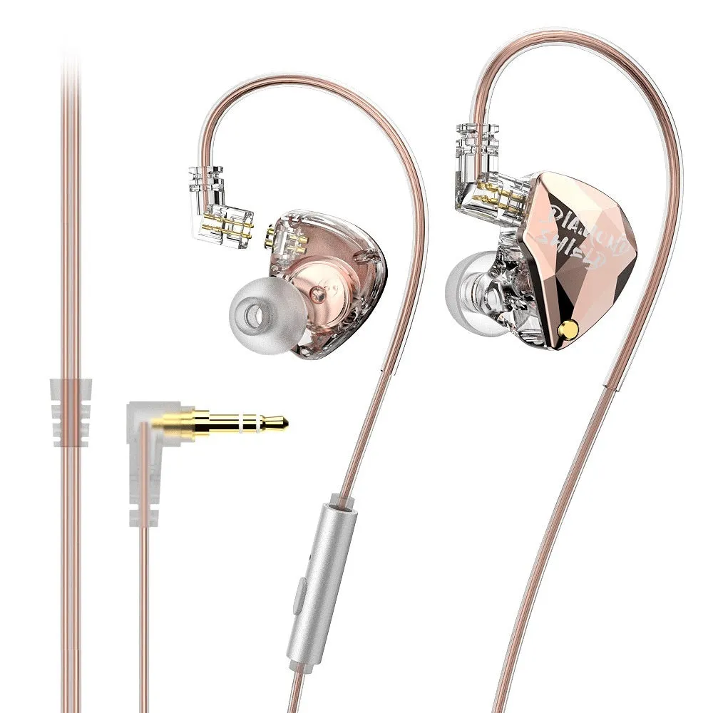 Wired ear-hook gaming headset with silver-plated cable, PC construction, 10mm driver, and 3.5mm plug