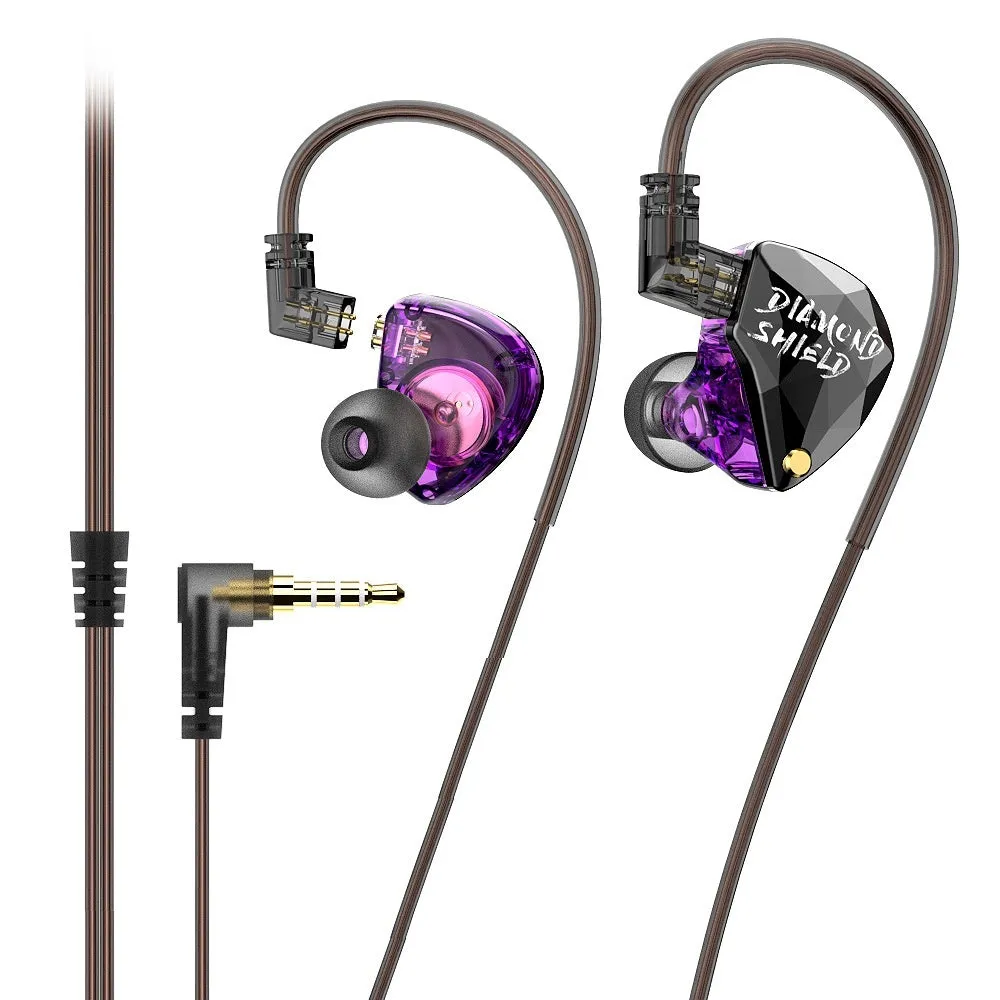 Wired ear-hook gaming headset with silver-plated cable, PC construction, 10mm driver, and 3.5mm plug