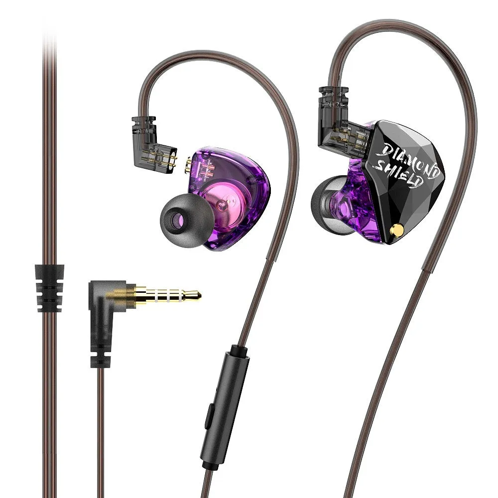 Wired ear-hook gaming headset with silver-plated cable, PC construction, 10mm driver, and 3.5mm plug