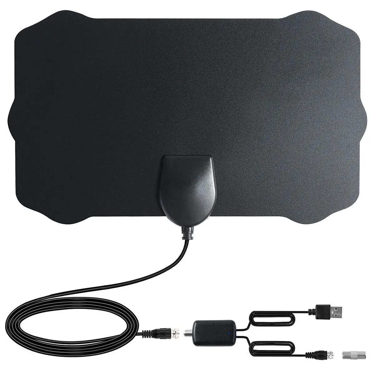 Mini HD digital television antenna indoor TV aerial black 13x22cm