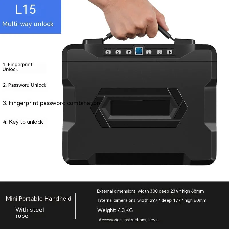 L12 Mechanical 6500G portable safe box with youjingang construction and combination lock