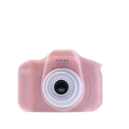 Children's digital camera toy in blue with photo, video, and sticker modes