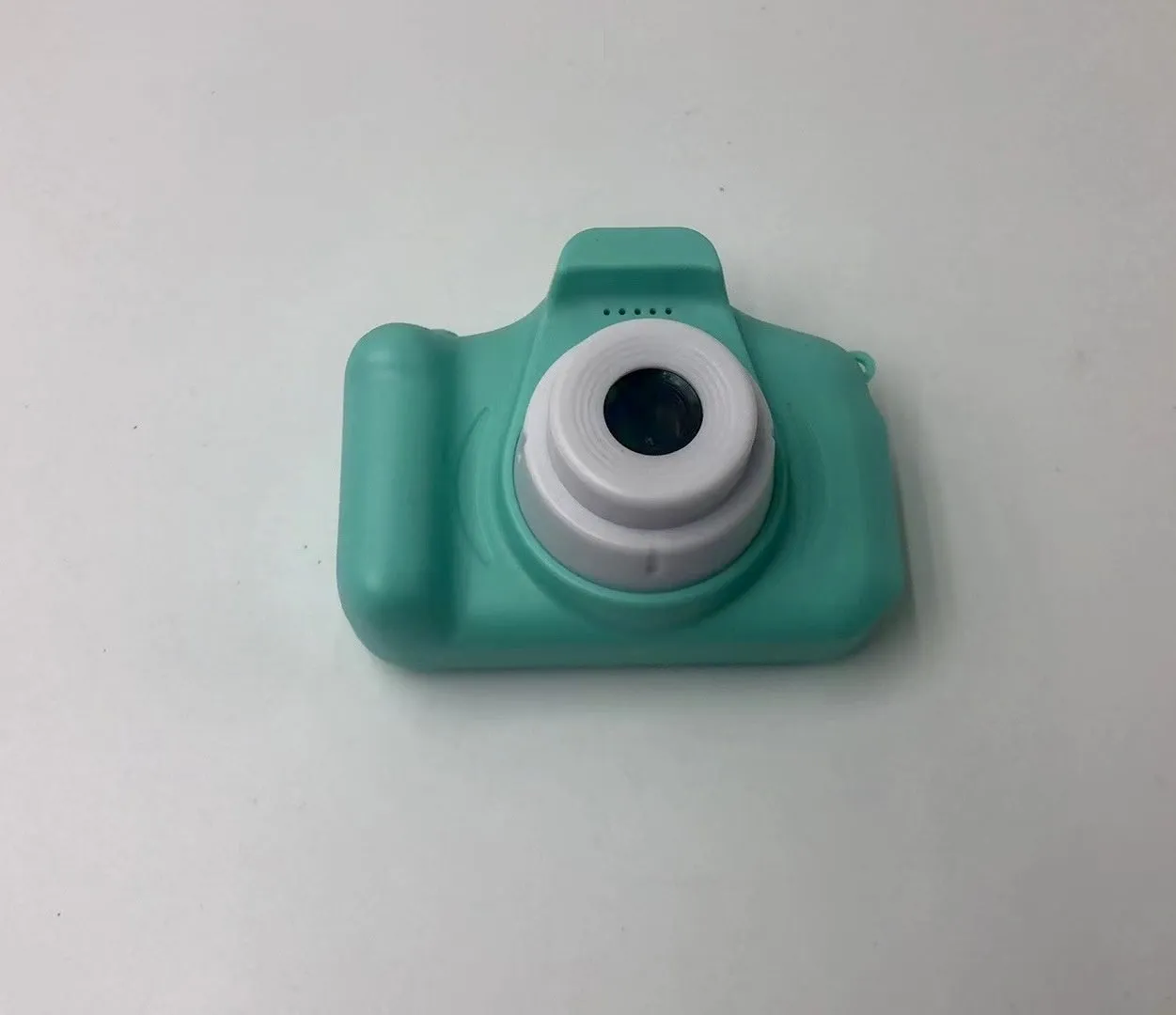 Children's digital camera toy in blue with photo, video, and sticker modes