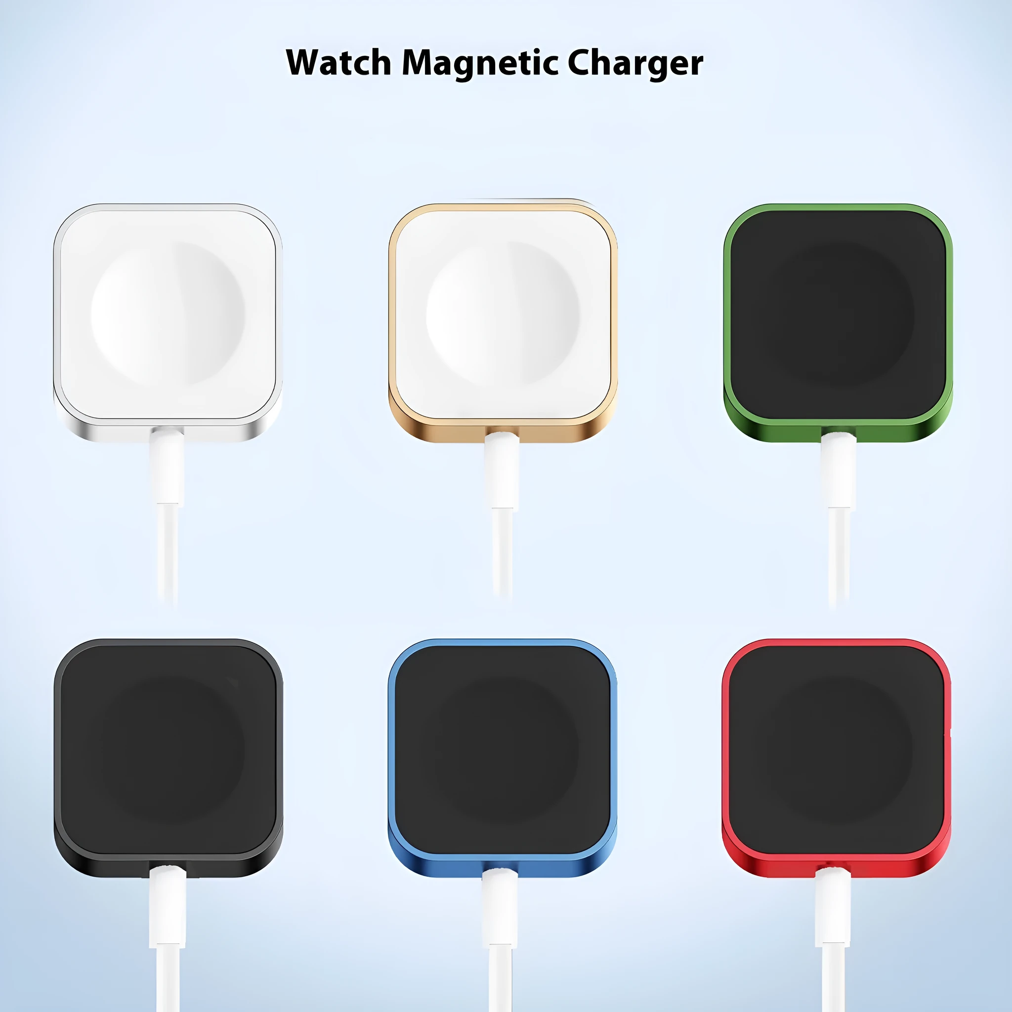 Magnetic wireless charger for watch mini in Black standard edition on a surface
