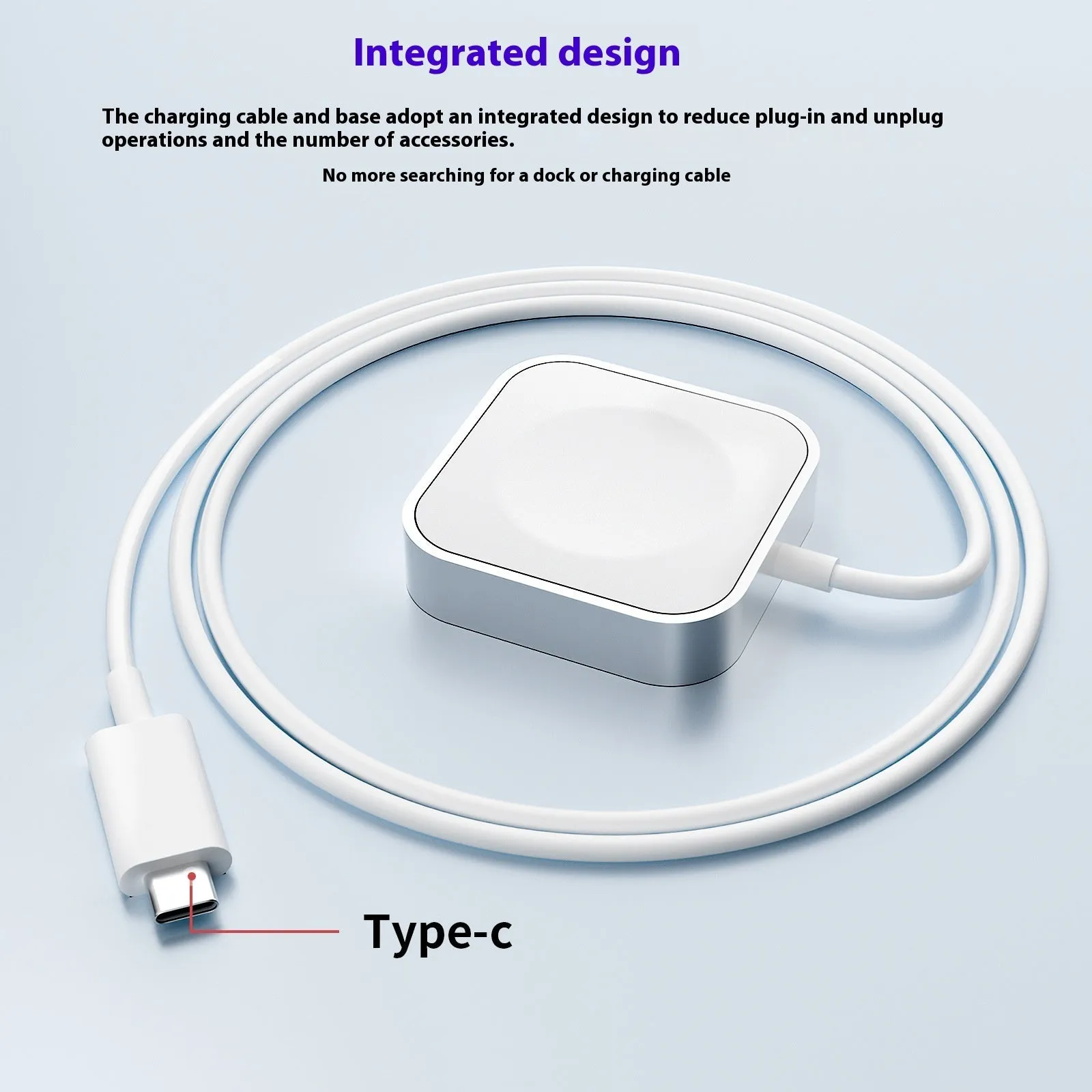 Magnetic wireless charger for watch mini in Black standard edition on a surface