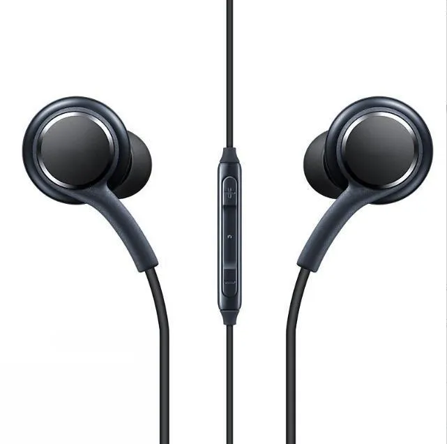 In-ear earphone for S8 S10 Note10 with 3.5mm jack and talk button in black colour