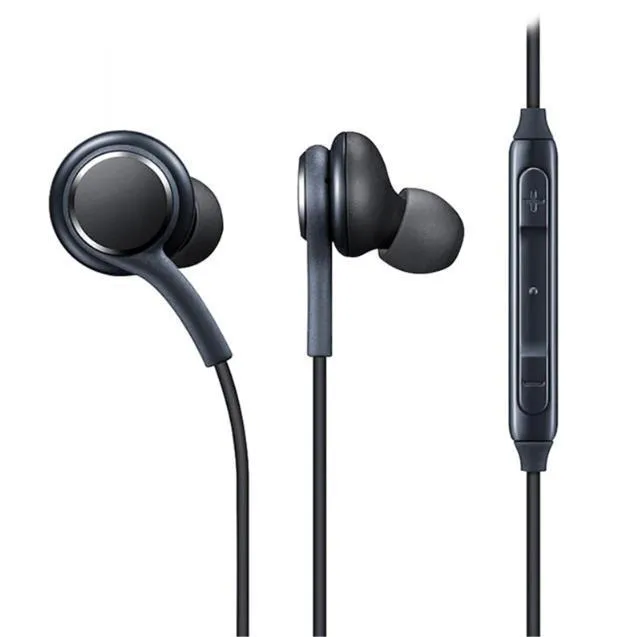 In-ear earphone for S8 S10 Note10 with 3.5mm jack and talk button in black colour