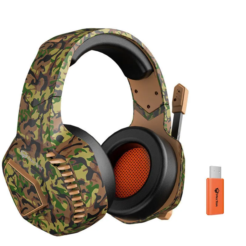 Wireless Bluetooth gaming headset with 50mm drivers in black, rotatable earmuffs, high protein leather padding