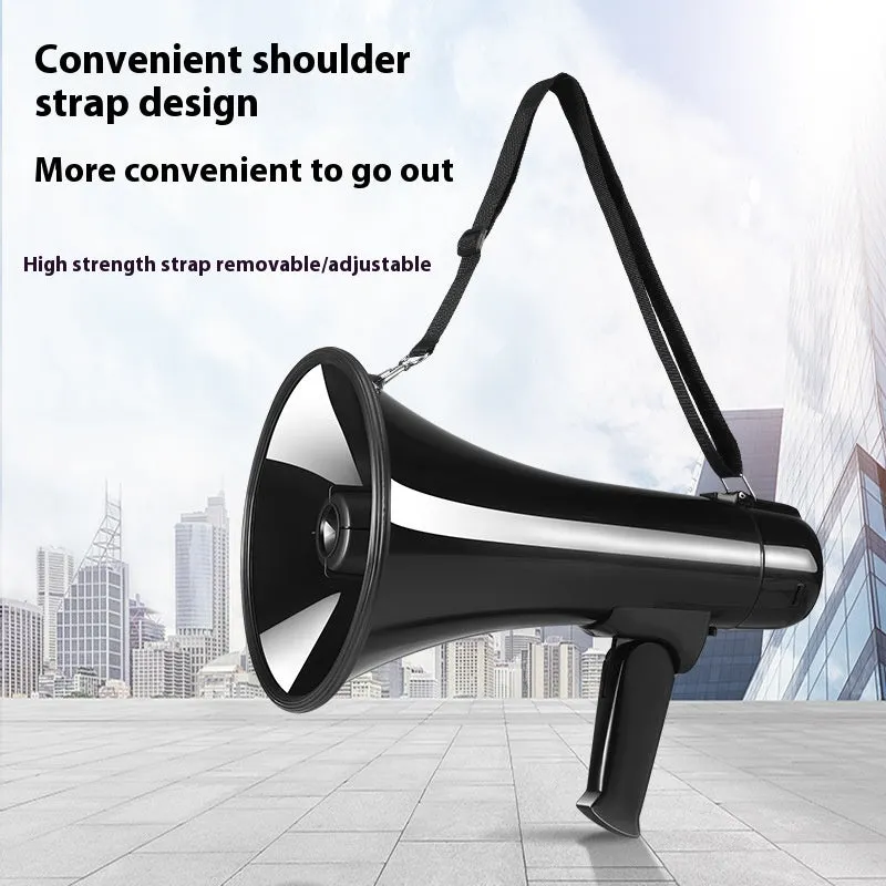 High-power handheld sales speaker with built-in microphone, USB port, and button controls