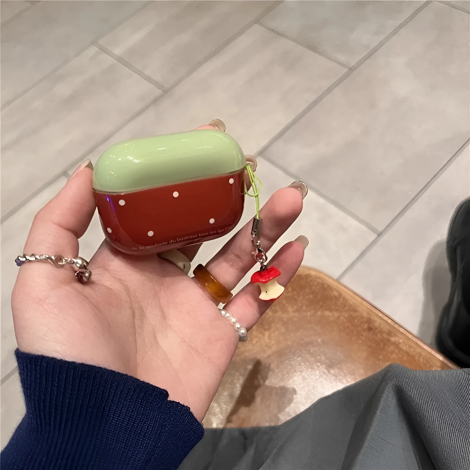 TPU earphone case with polka dot design for AirPods