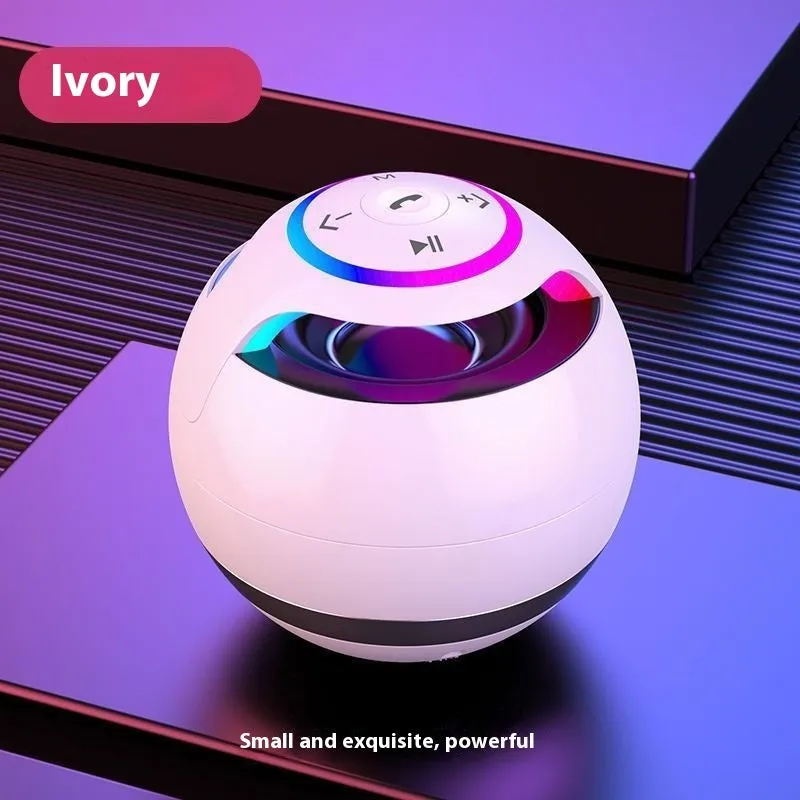 Mini Bluetooth speaker in black with dynamic bass boost and card insertion, suitable for portable outdoor use