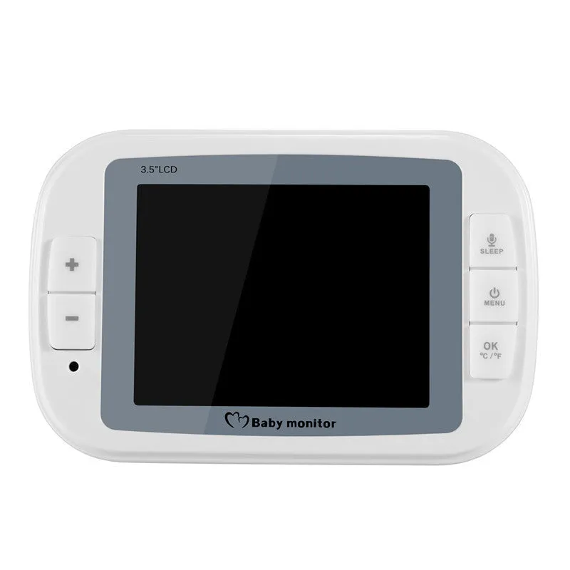 White 3.5 inch digital wireless baby monitor with separate UFO-style camera for nursery monitoring