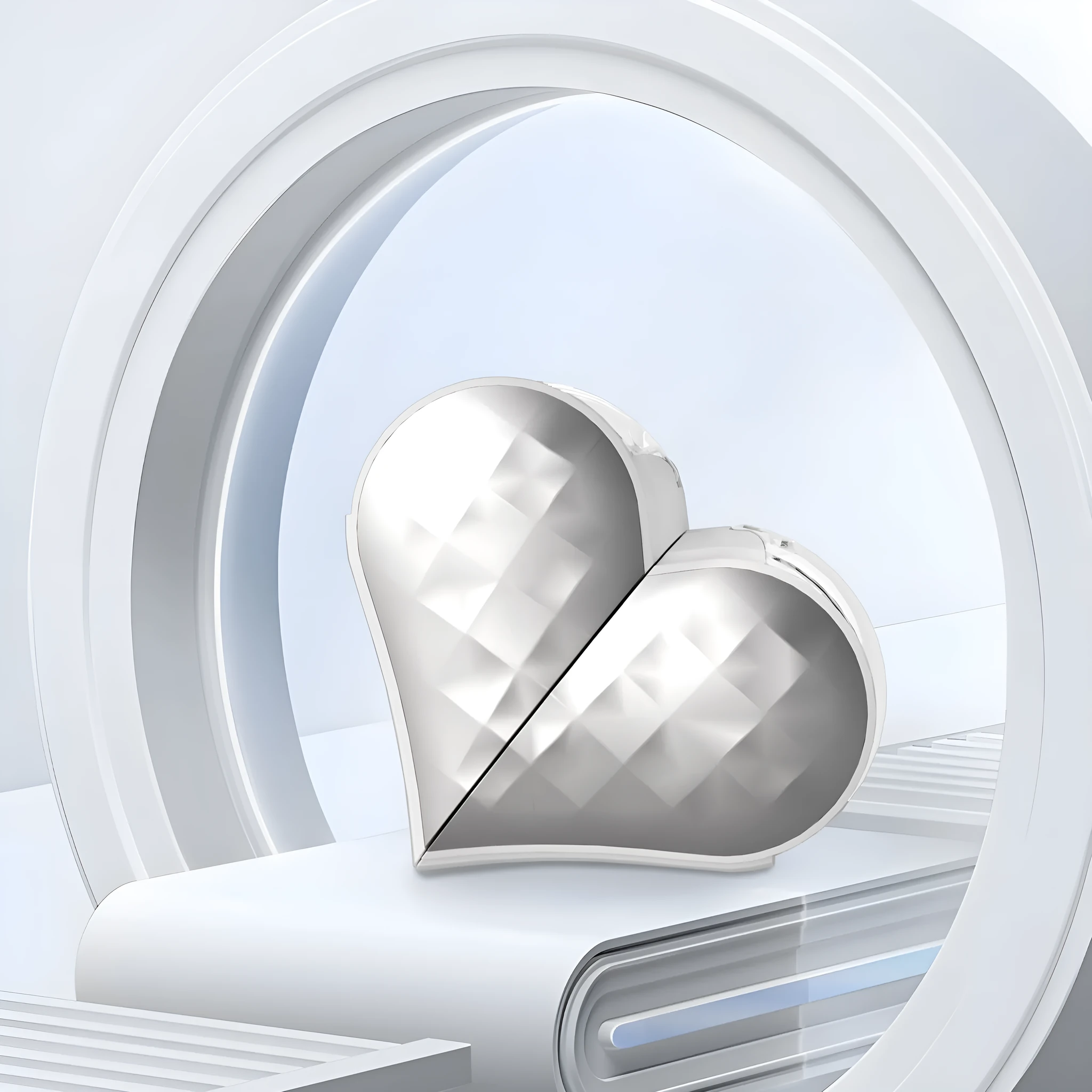 Deformable heart-shaped in-ear wireless Bluetooth headset in white with noise reduction