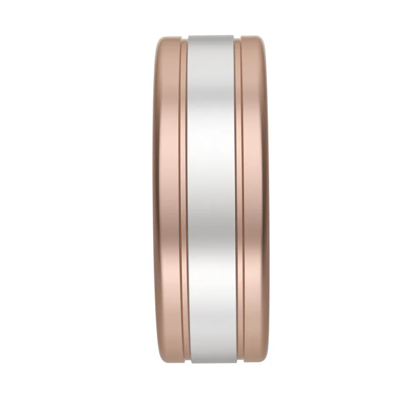 Smart ring in gold finish with health monitoring features including heart rate and step counting