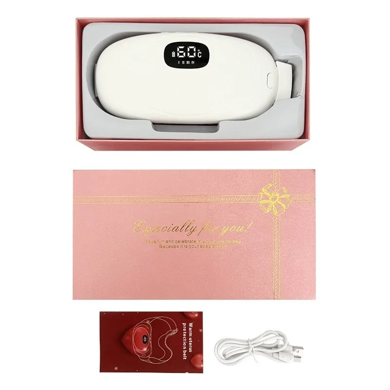 Aunt Artifact Warm Uterine Cold Belt in beige colour, electric heated abdomen wrap with deer velvet fabric