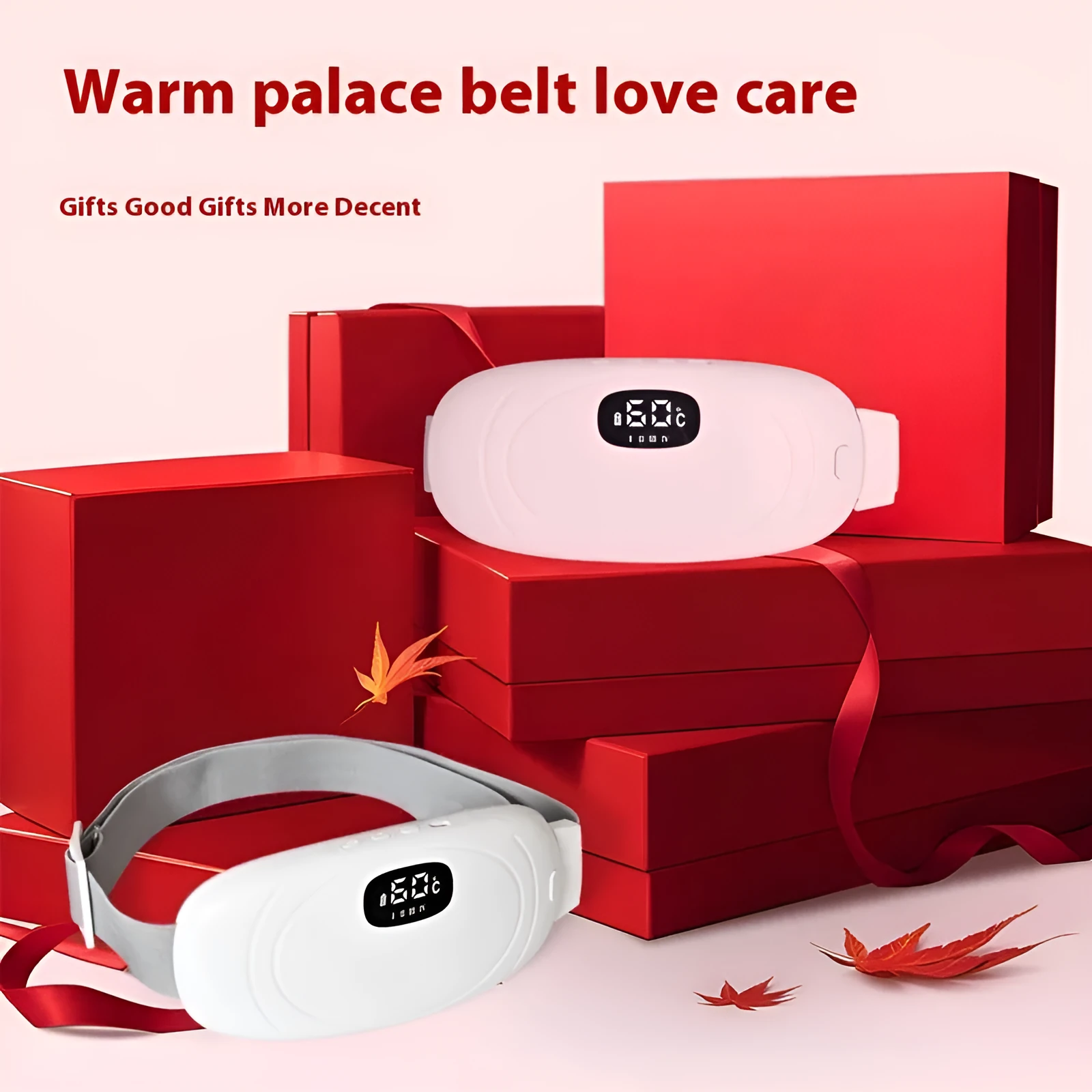 Aunt Artifact Warm Uterine Cold Belt in beige colour, electric heated abdomen wrap with deer velvet fabric