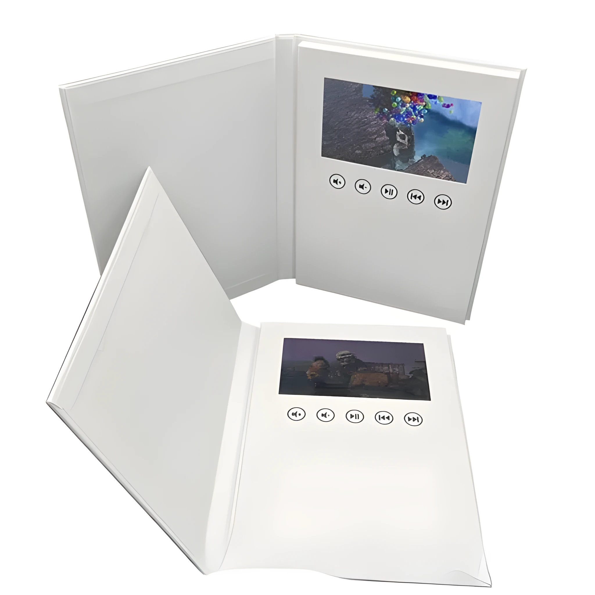 Japanese style blank white hardcover greeting card video book with coated paper and four-colour printing