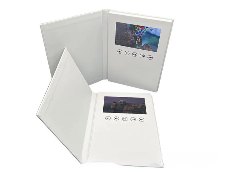 Japanese style blank white hardcover greeting card video book with coated paper and four-colour printing