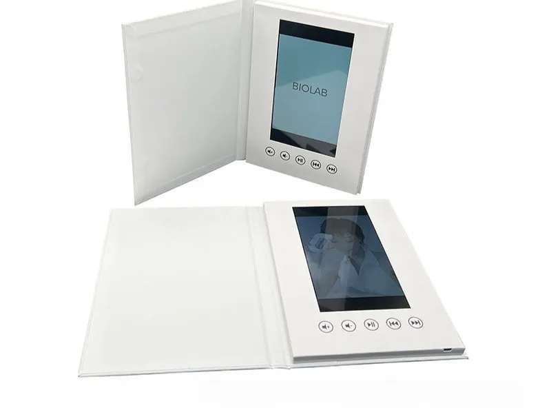Japanese style blank white hardcover greeting card video book with coated paper and four-colour printing