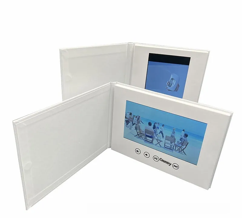 Japanese style blank white hardcover greeting card video book with coated paper and four-colour printing