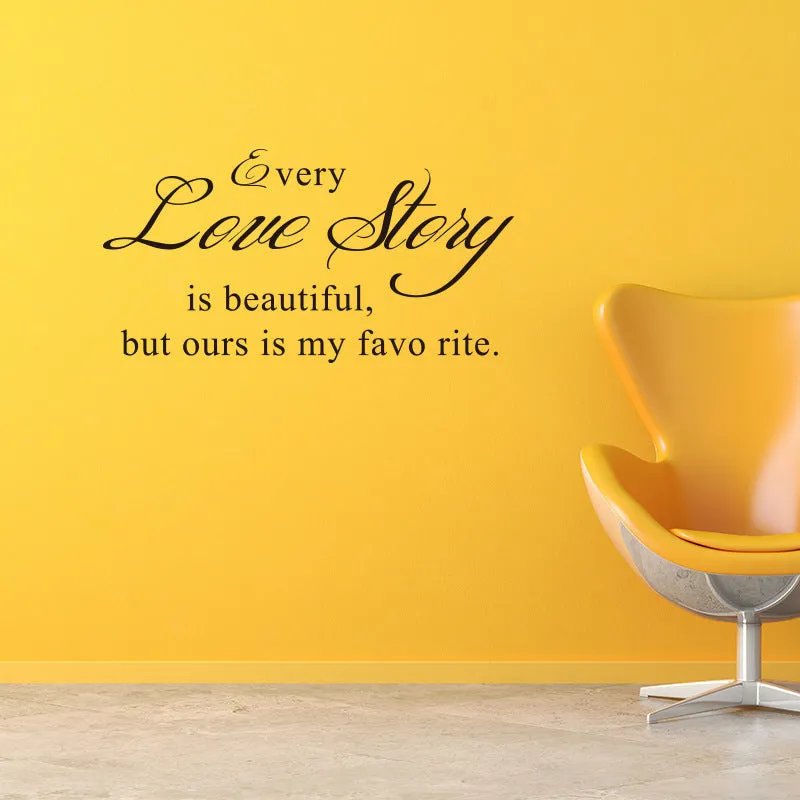Black PVC printed wall sticker with English poetry and proverbs, 57x33cm plane decal for smooth walls