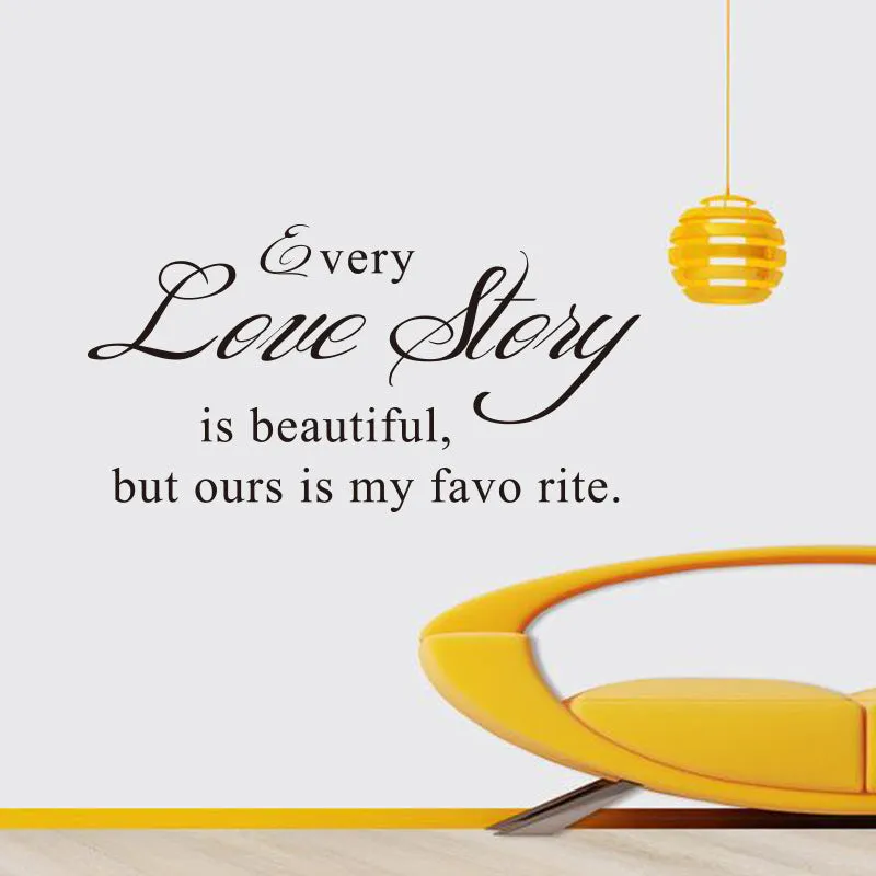 Black PVC printed wall sticker with English poetry and proverbs, 57x33cm plane decal for smooth walls