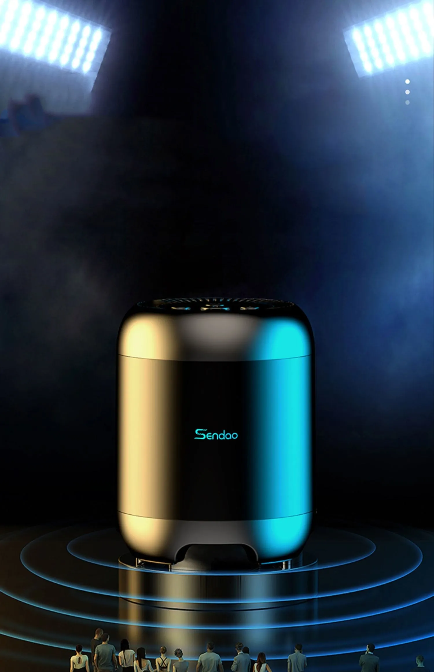 Small black or white portable Bluetooth speaker with super subwoofer and card reader slot