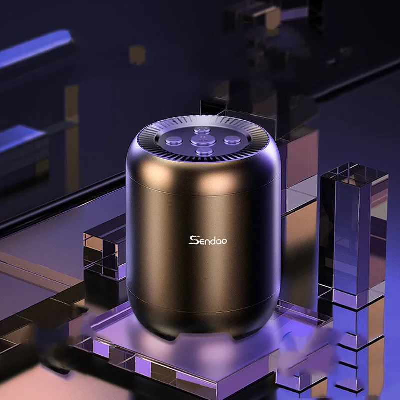 Small black or white portable Bluetooth speaker with super subwoofer and card reader slot