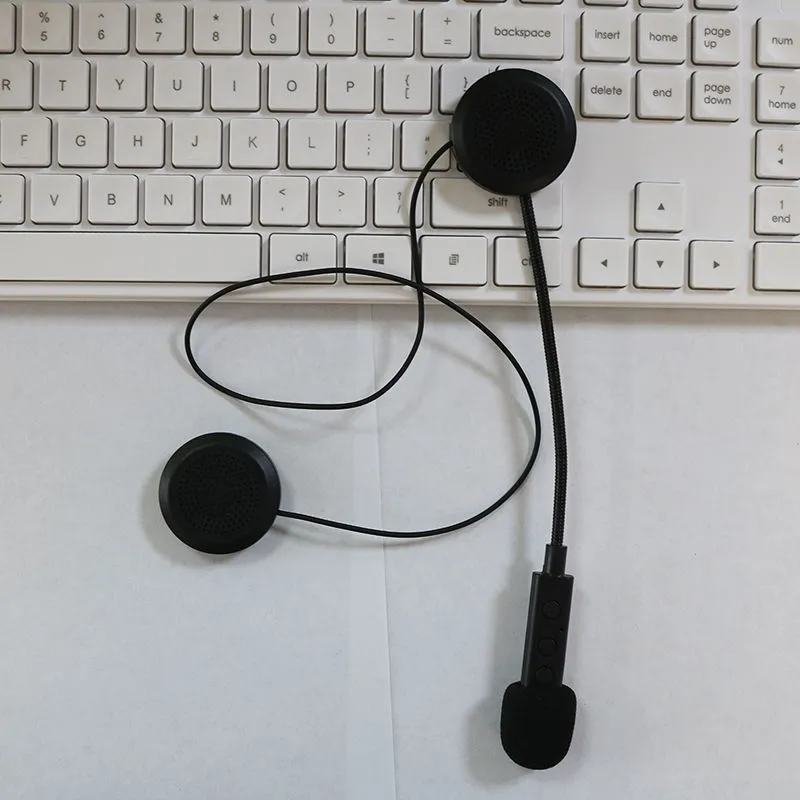 Black motorcycle helmet Bluetooth headset with large volume stereo and waterproof design
