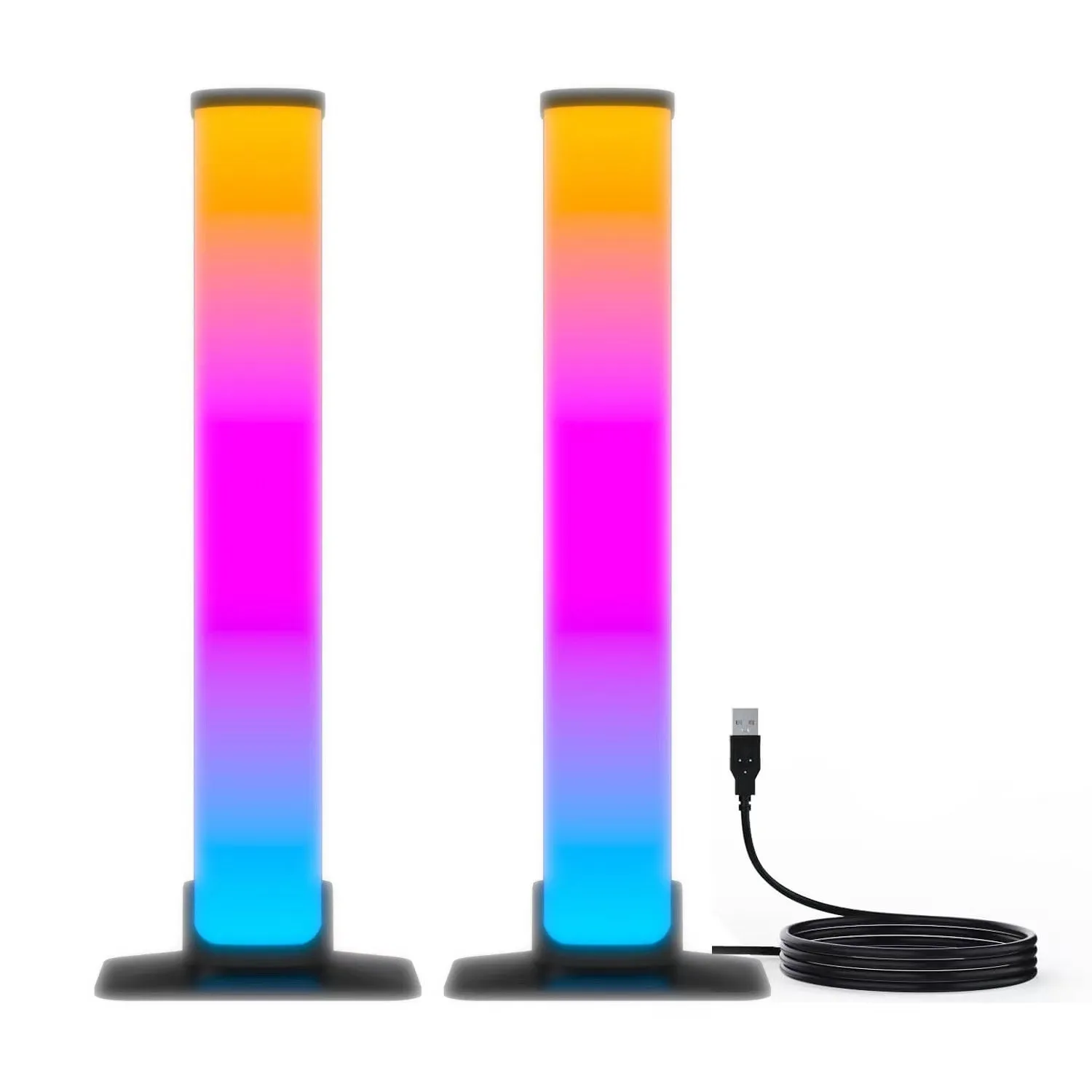 LED music rhythm lamp desktop light bar with screen synchronisation and 2.4G remote control, 2 lights