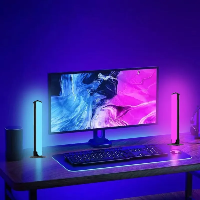 LED music rhythm lamp desktop light bar with screen synchronisation and 2.4G remote control, 2 lights