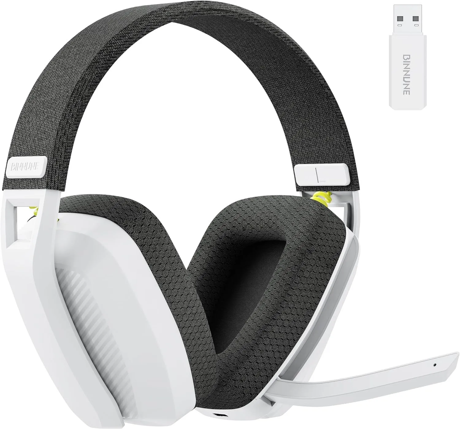 Bluetooth 5.3 2.4G dual-mode lightweight headset with mesh earmuffs and built-in microphone in BW06 Black