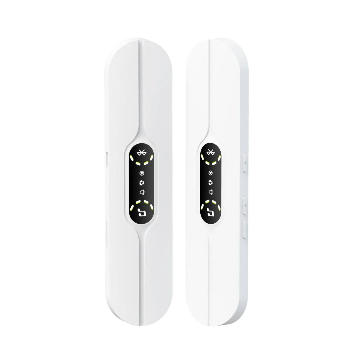 Bone conduction wireless Bluetooth music box in black with USB recharge port and timing control buttons