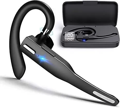 Business single-ear Bluetooth headset with ear-mounted design, ABS material, and noise reduction