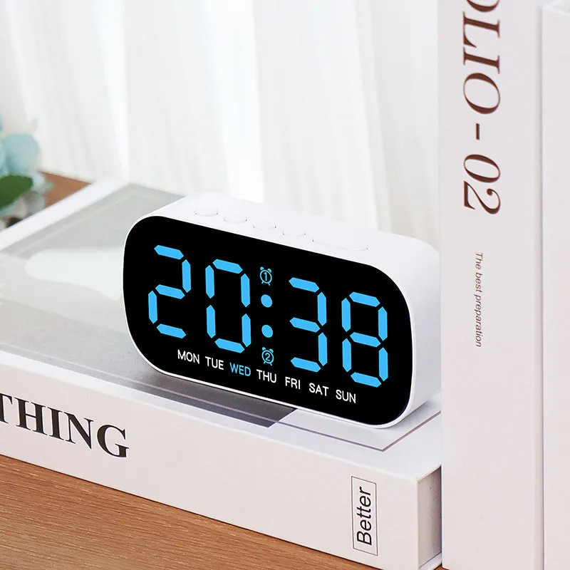 LED digital alarm clock with plastic shell, 10mm thick, in white colour option