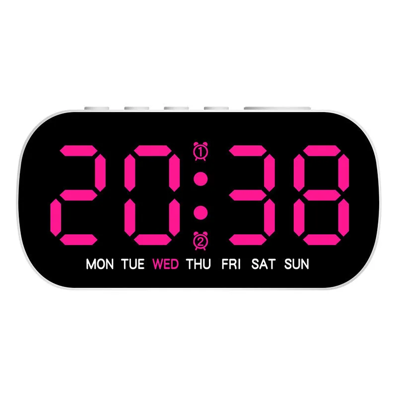 LED digital alarm clock with plastic shell, 10mm thick, in white colour option