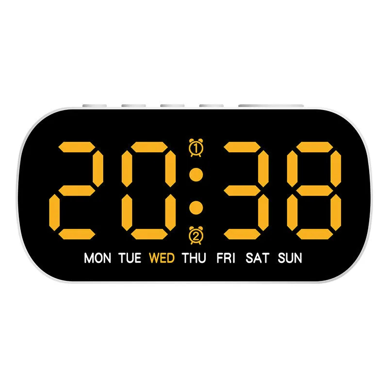 LED digital alarm clock with plastic shell, 10mm thick, in white colour option