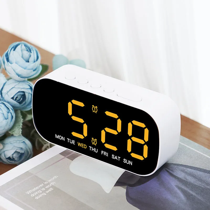 LED digital alarm clock with plastic shell, 10mm thick, in white colour option