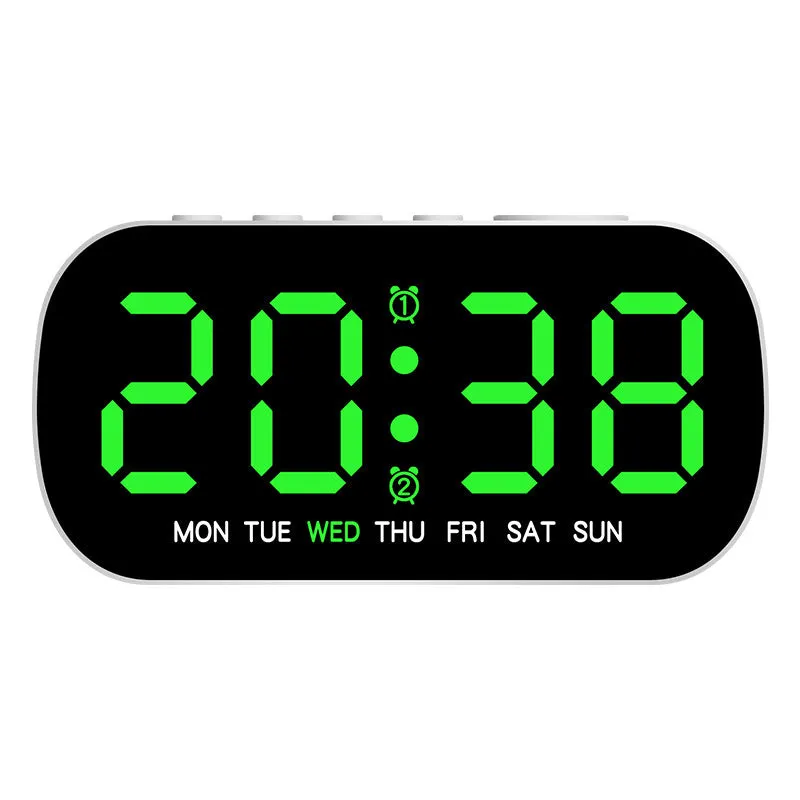 LED digital alarm clock with plastic shell, 10mm thick, in white colour option