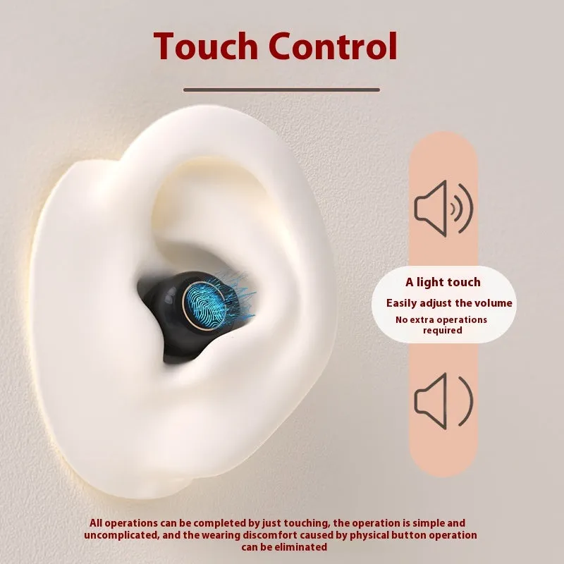 Hearing aid for elderly with intelligent noise reduction, touch control, Type-C charging, black colour option