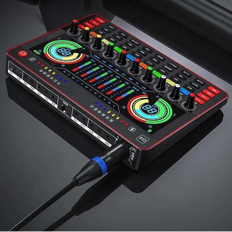 G4 professional live sound card and condenser microphone set with LCD display and remote control.