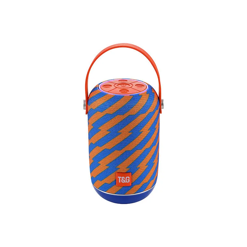 TG107 fabric wireless Bluetooth portable speaker in blue with compact rectangular design
