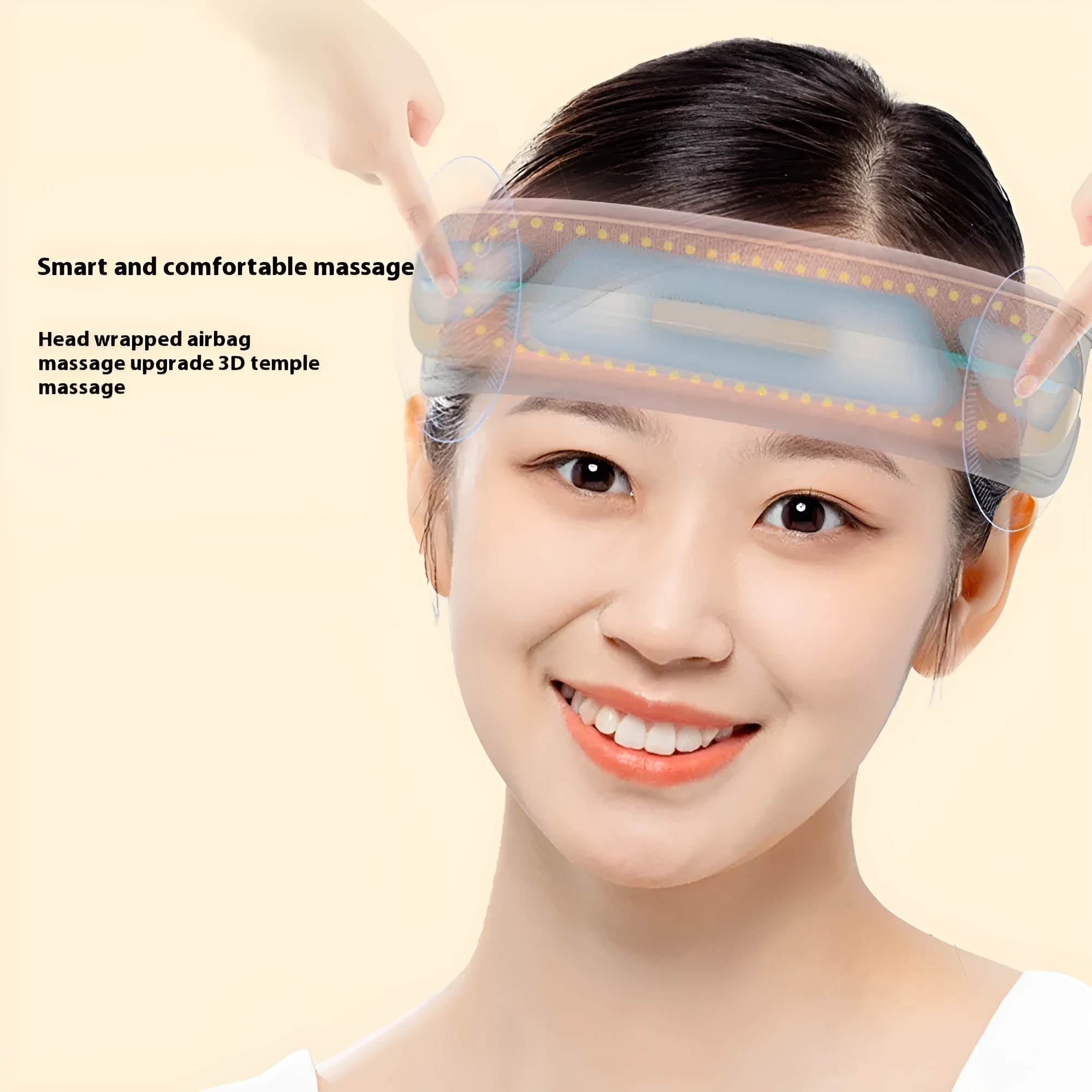 Rechargeable heating application head air pressure Bluetooth music massage instrument with 3 gear settings, 200x195x60mm, English version