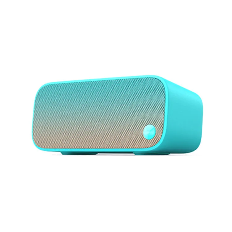 Elf Sugar Cube AI Wi-Fi speaker set in blue, green, red, or white colours for bookshelf placement