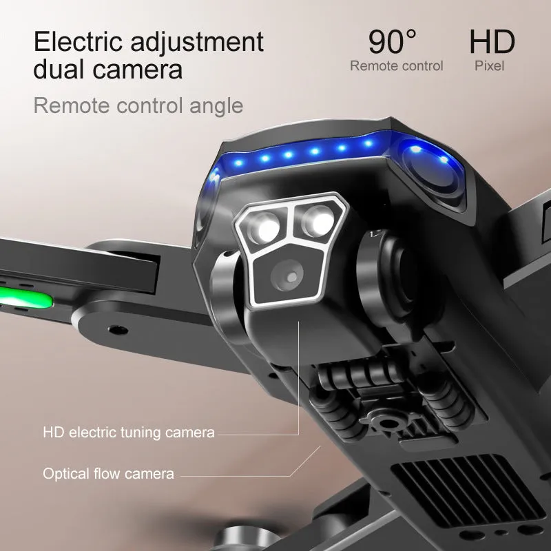 Orange plastic UAV drone with four-side obstacle avoidance and brushless motor