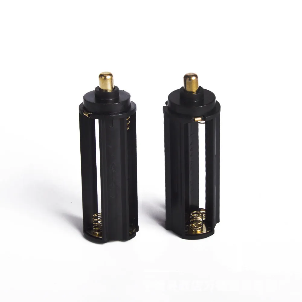 Black ABS battery rack holding three AAA batteries, 64mm length