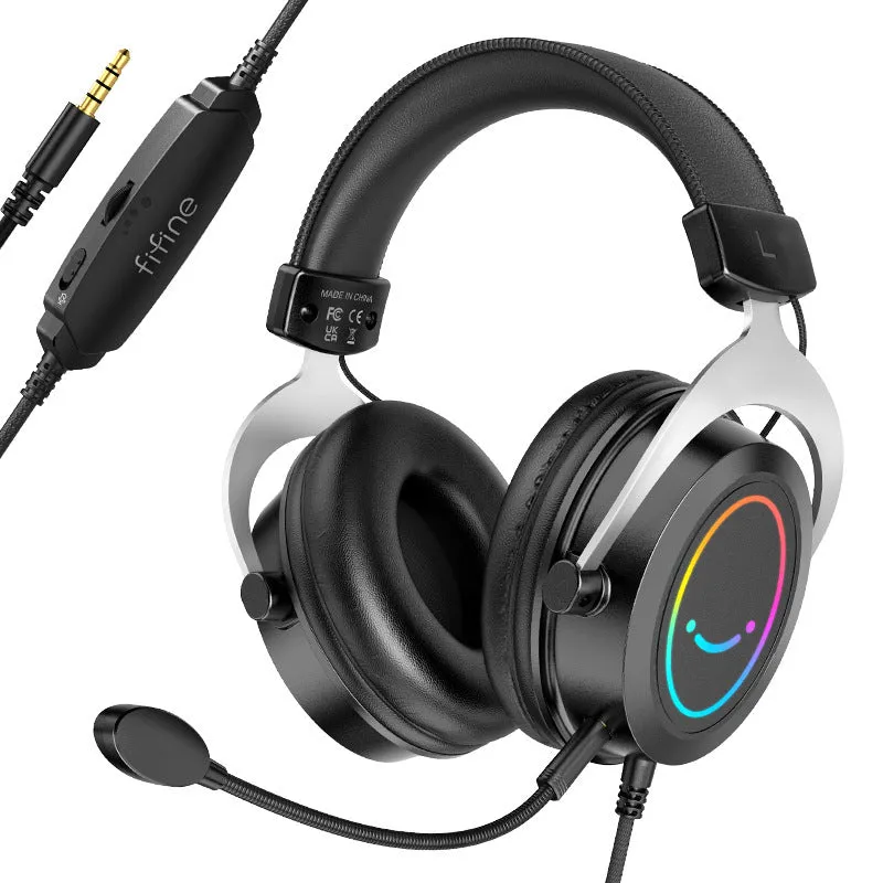 H3 head-mounted wired gaming headset in black for e-sports with 4D sound effect