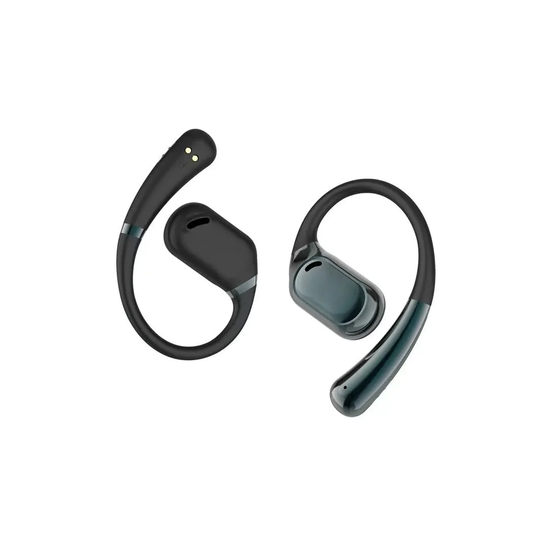 Wireless Bluetooth translation headphones open ear-mounted in OWS Black with touch controls