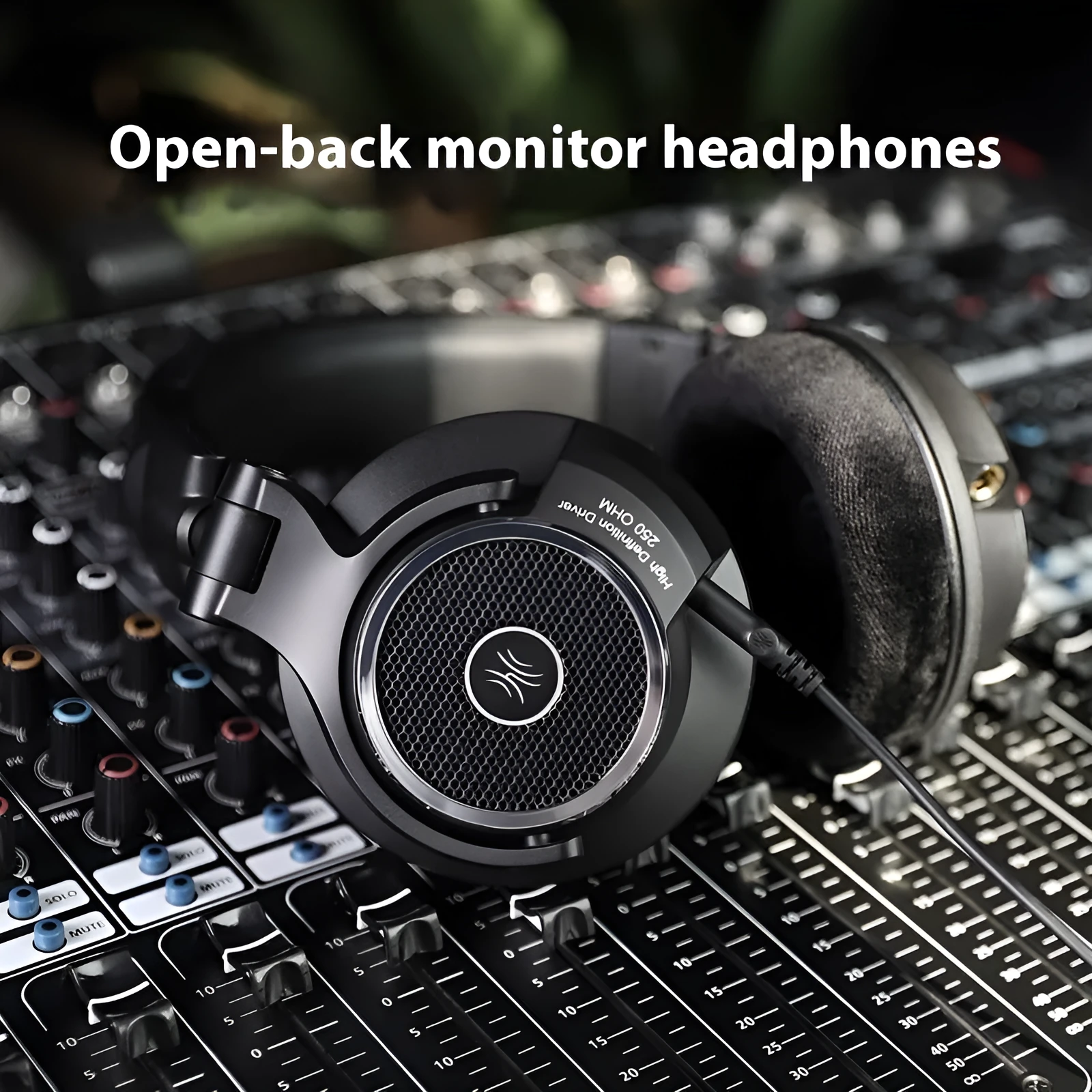 Wired over-ear monitor headset M80 colour with 3.5mm and 6.5mm plug and 3m cable